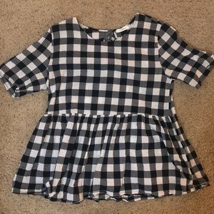 Adorable checker peplum top!